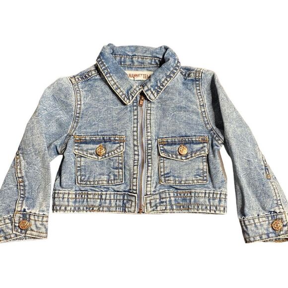 NANNETTE Baby 2T Zip Denim Jean Jacket - Picture 1 of 6